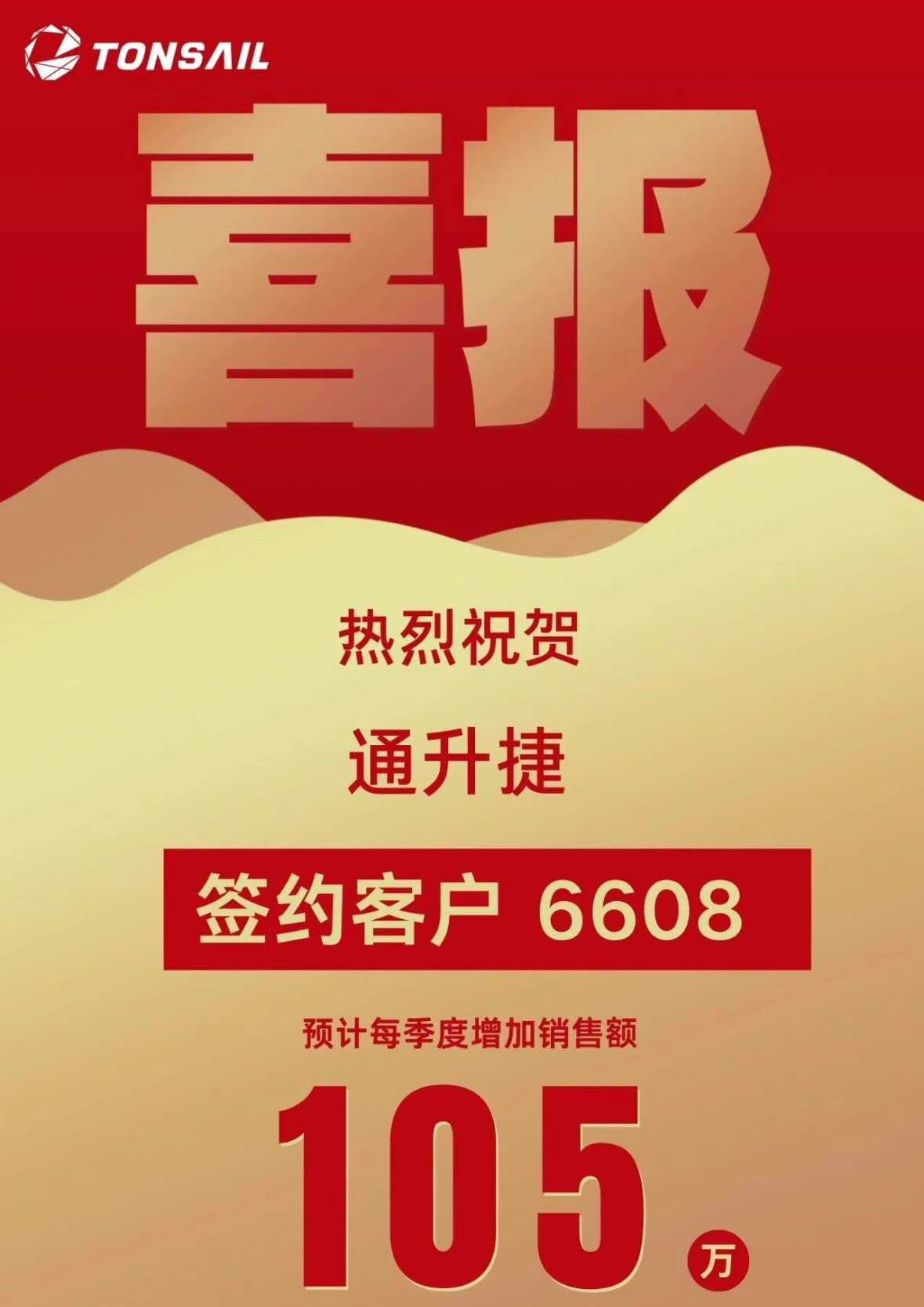 通升捷銷售喜報